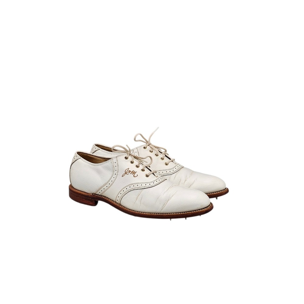 Johnston & Murphy Men's Size 11.5 US Narrow Aristocraft White Leather Golf Shoes